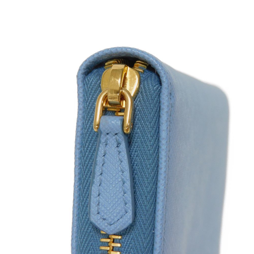 Prada Blue Leather Saffiano Around Wallet Zip - Picture 10 of 12